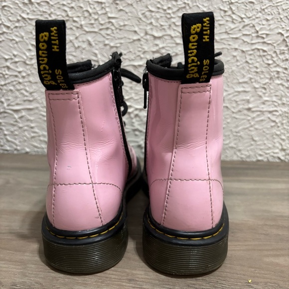 Dr. Martens Glossy Pink Kids Boots - Picture 6 of 8